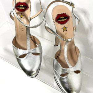 Gucci- Silver/Metallic and Black Platform Shoes Size